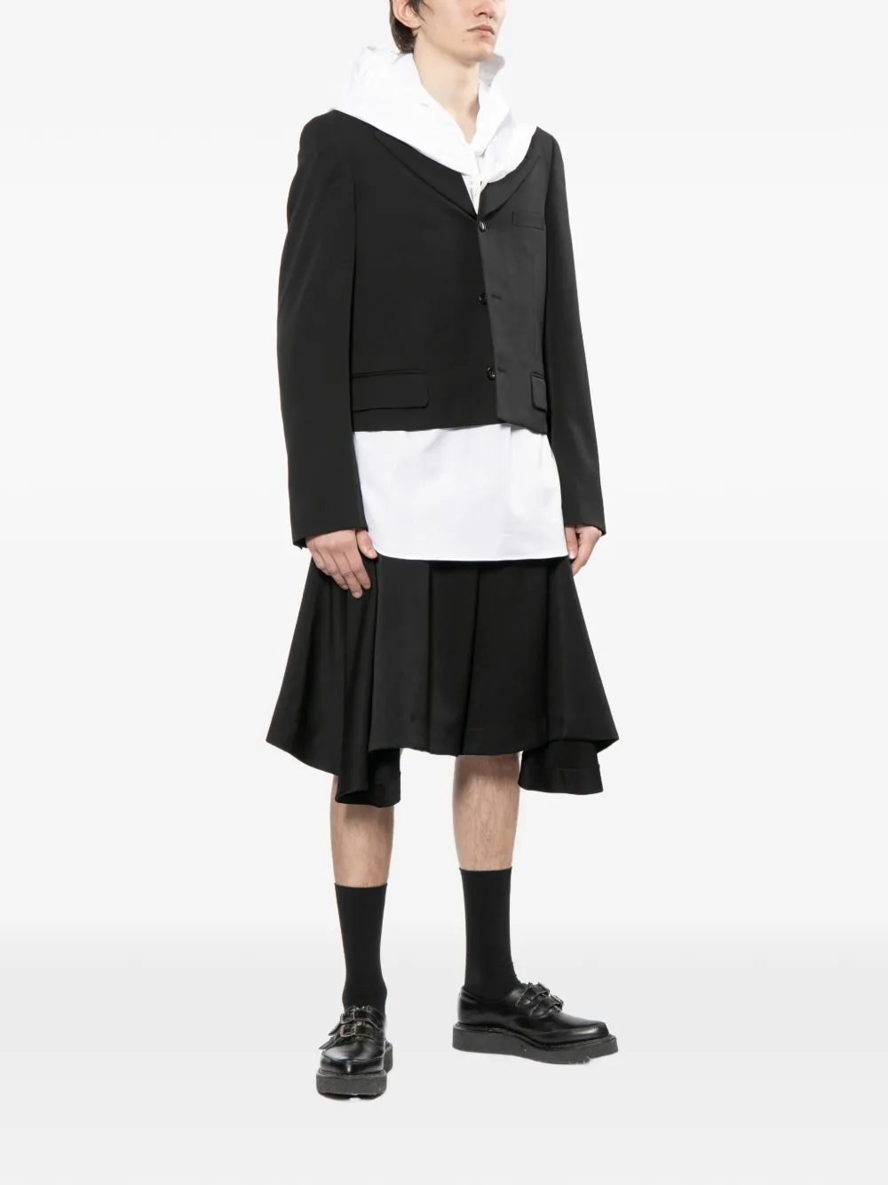 Comme des Garçons Homme Plus Gelaagde shorts Zwart