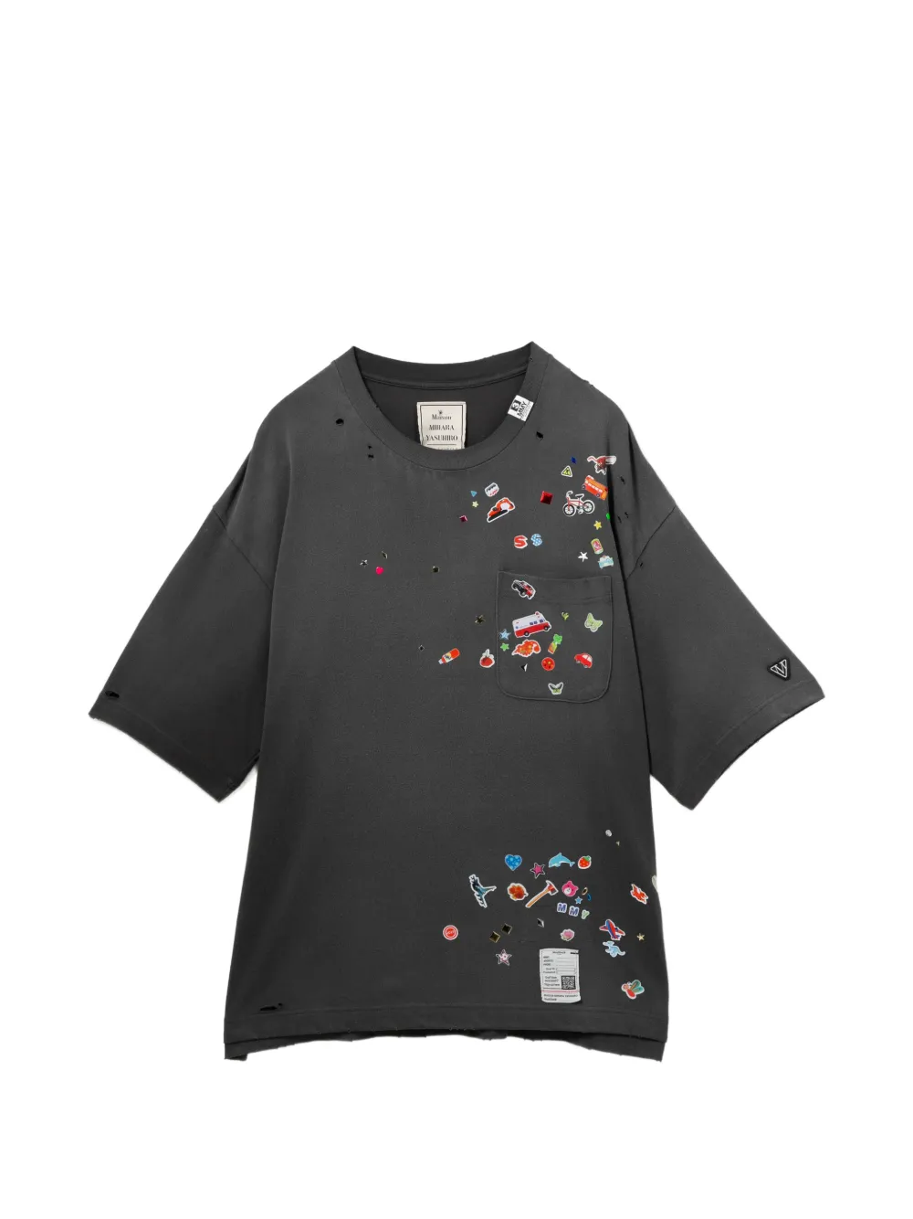 Maison MIHARA YASUHIRO T-shirt con decorazione - Grigio