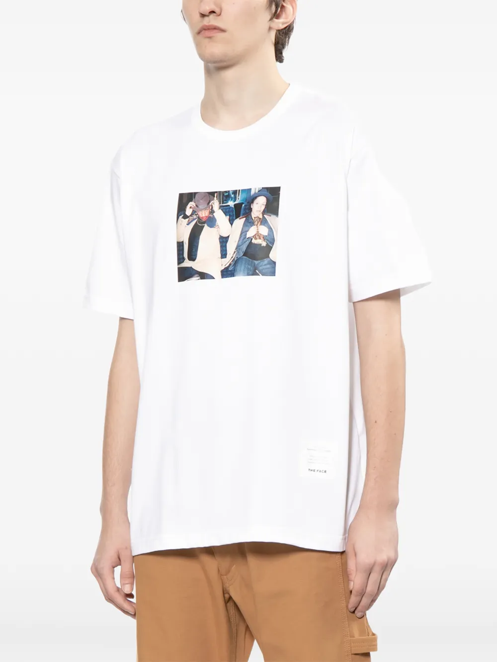 Junya Watanabe MAN T-shirt met portretprint Wit