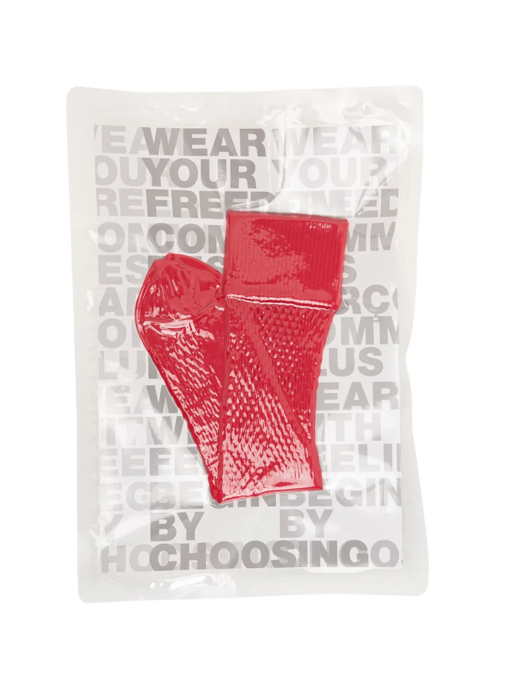 Comme des Garçons Homme Plus Calzini con dettaglio cut-out - Rosso