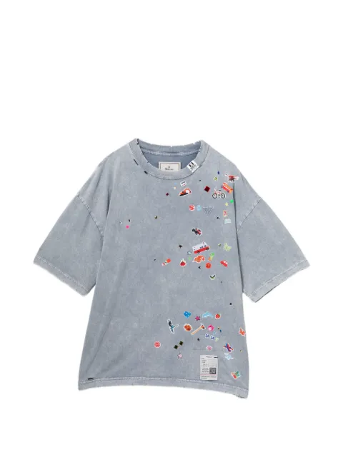 Maison MIHARA YASUHIRO kid sticker-print bleached T-shirt