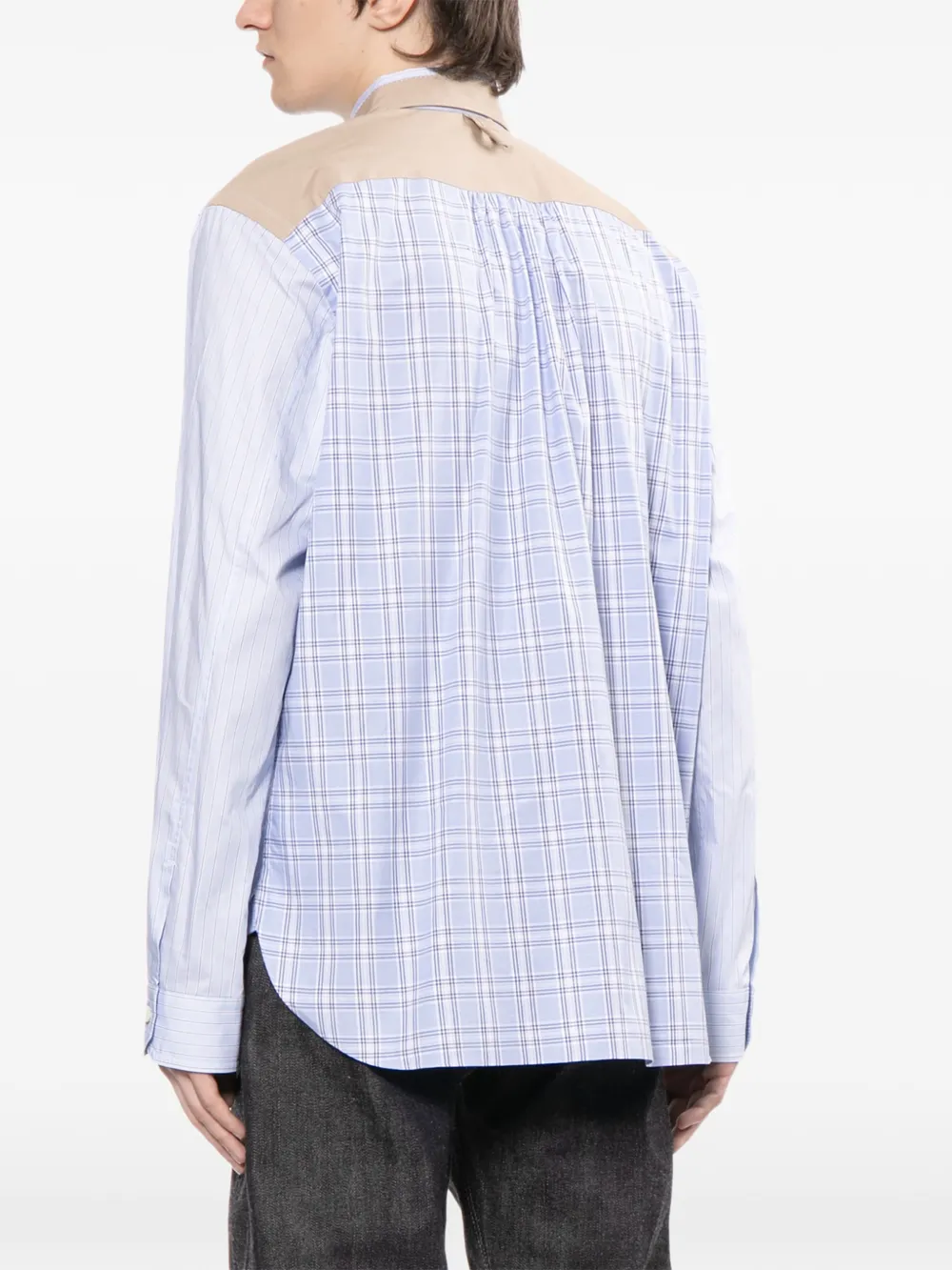 Junya Watanabe MAN Gestreept overhemd Blauw