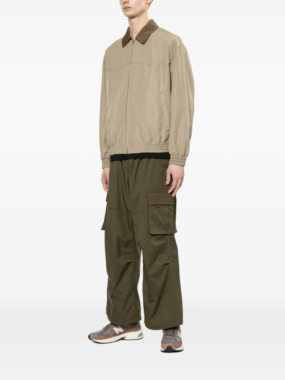 Comme des Garçons Homme Jack met ribfluwelen kraag Beige