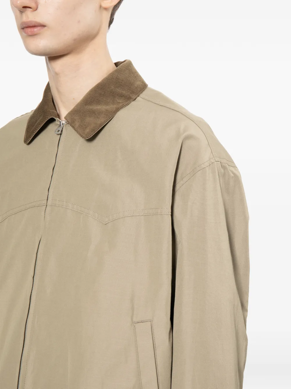 Comme des Garçons Homme Jack met ribfluwelen kraag Beige