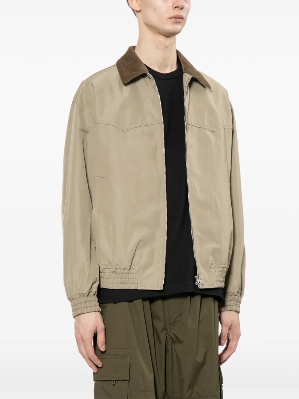 Comme des Garçons Homme Jack met ribfluwelen kraag Beige