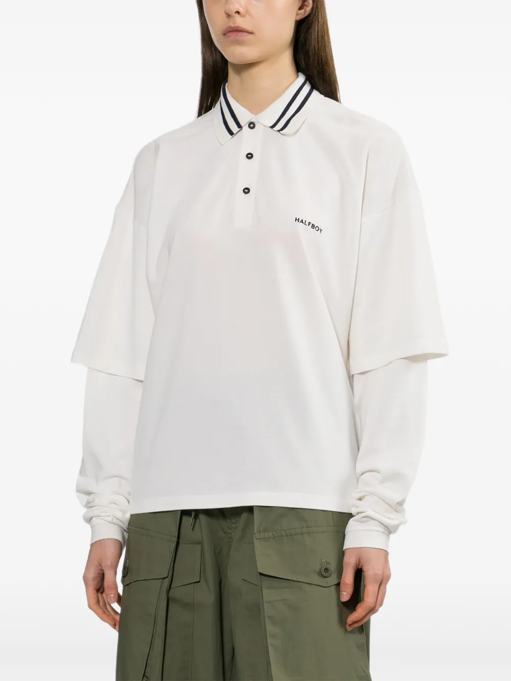  Halfboy Double Sleeves Polo Shirt - Neutrals 