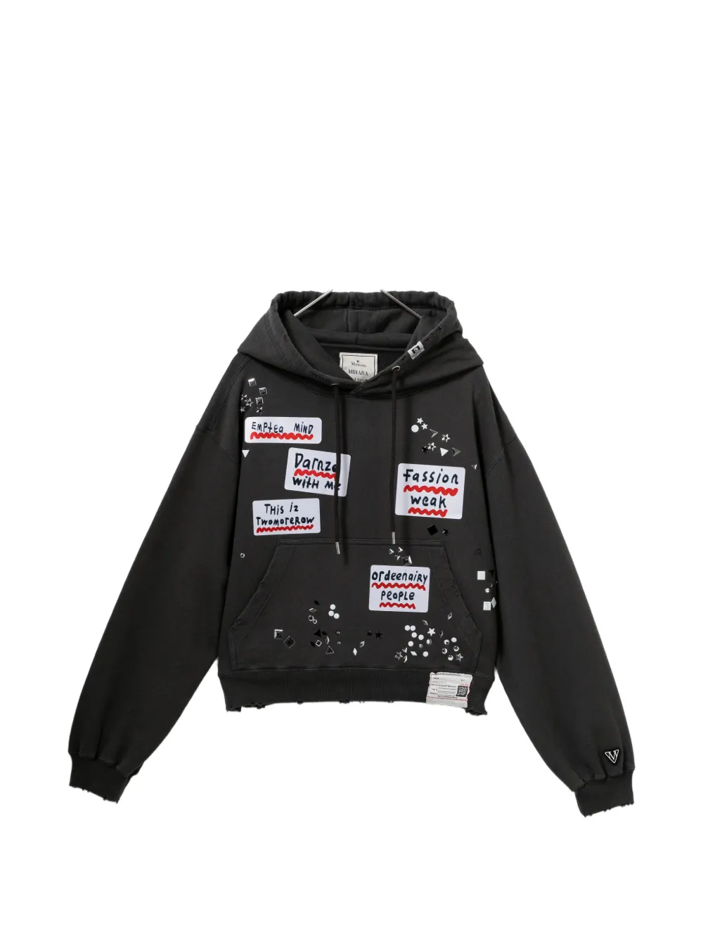 Maison MIHARA YASUHIRO Hoodie mit Sticker - Grau