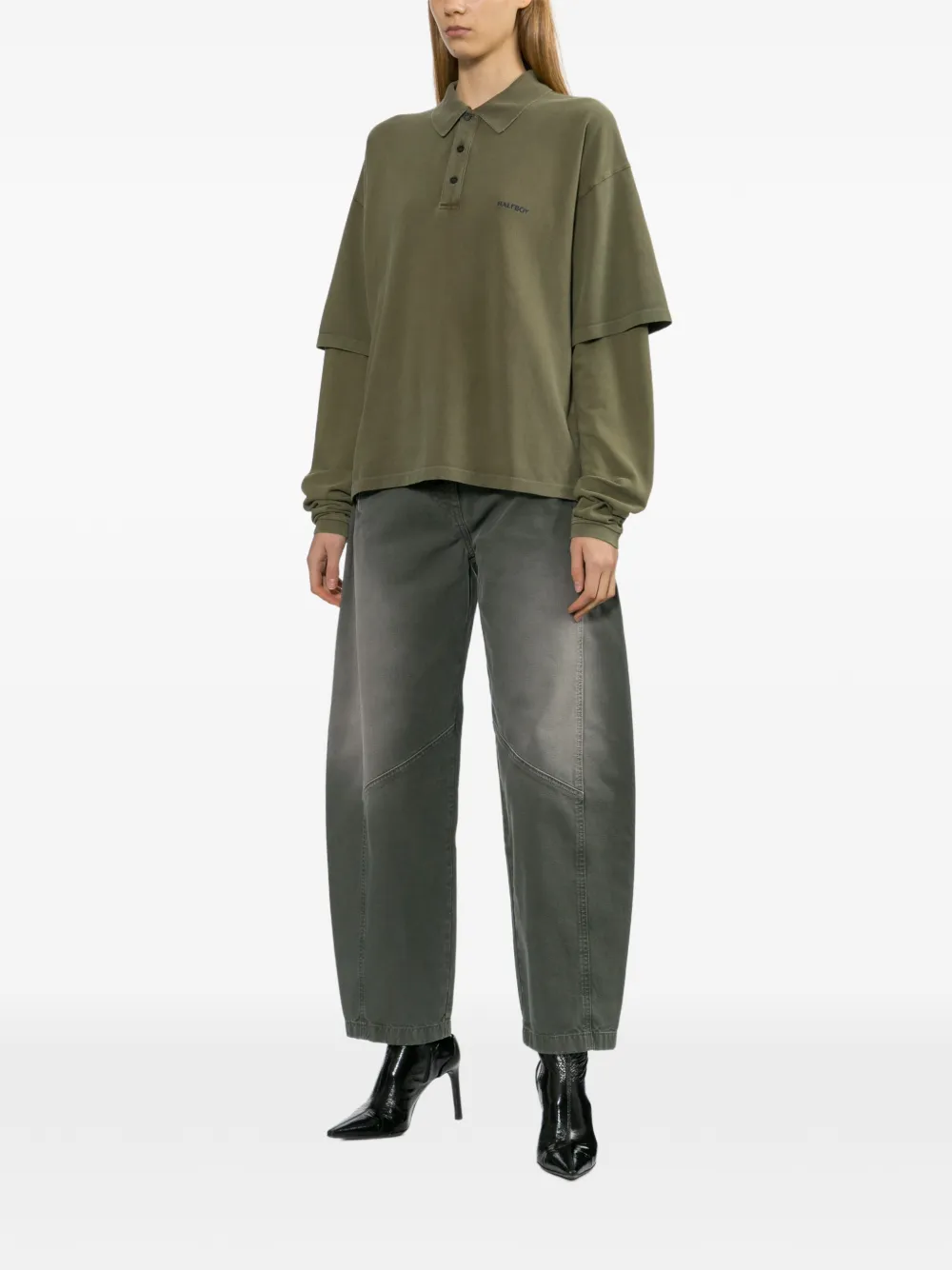  Halfboy Faded Tapered Jeans - Green 