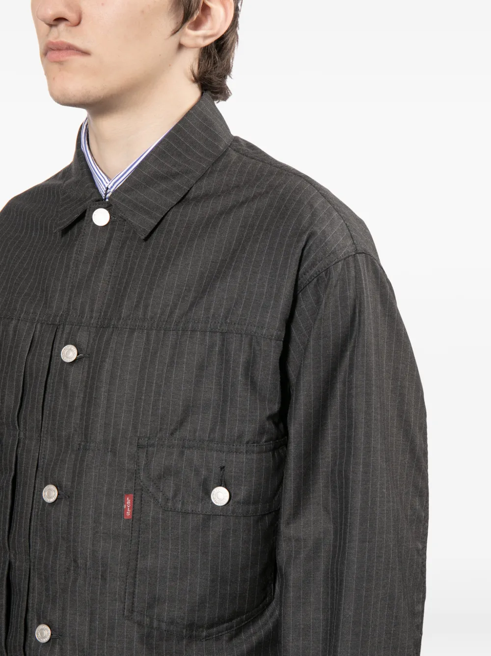 Junya Watanabe MAN x Levi's shirtjack met krijtstreep Grijs