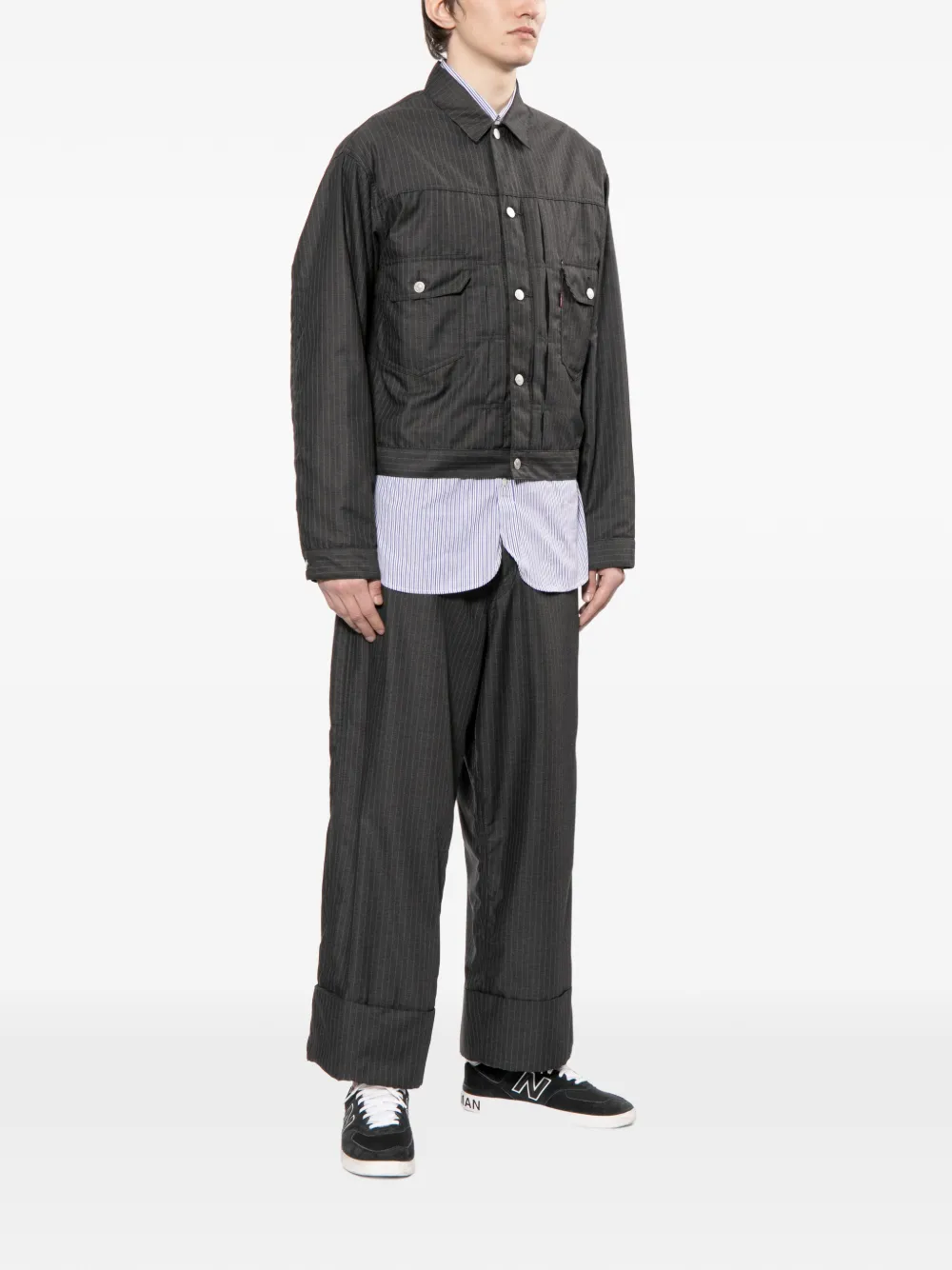 Junya Watanabe MAN x Levi's shirtjack met krijtstreep Grijs