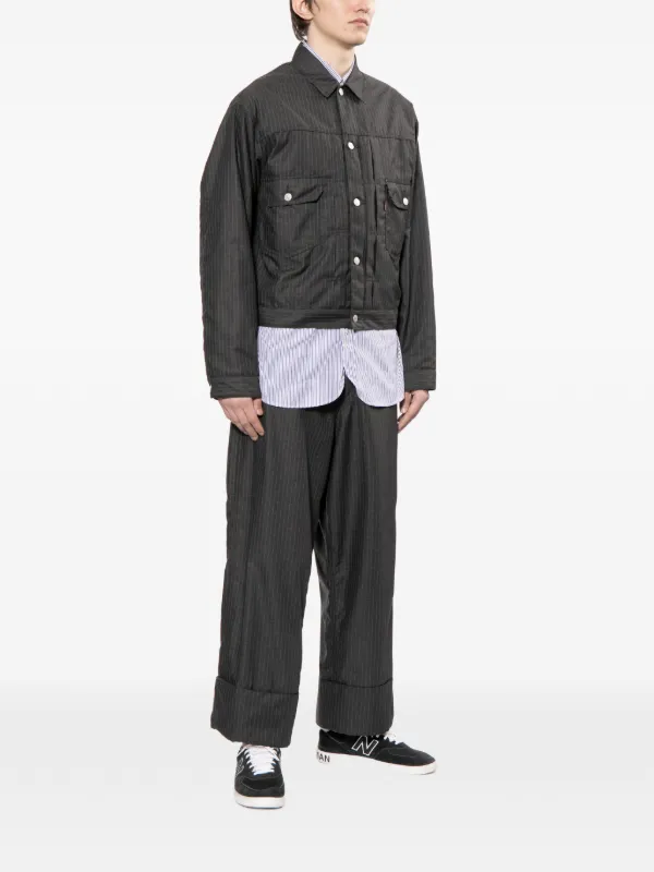 Junya Watanabe MAN x Levi's Pinstripe Shirt Jacket | Grey
