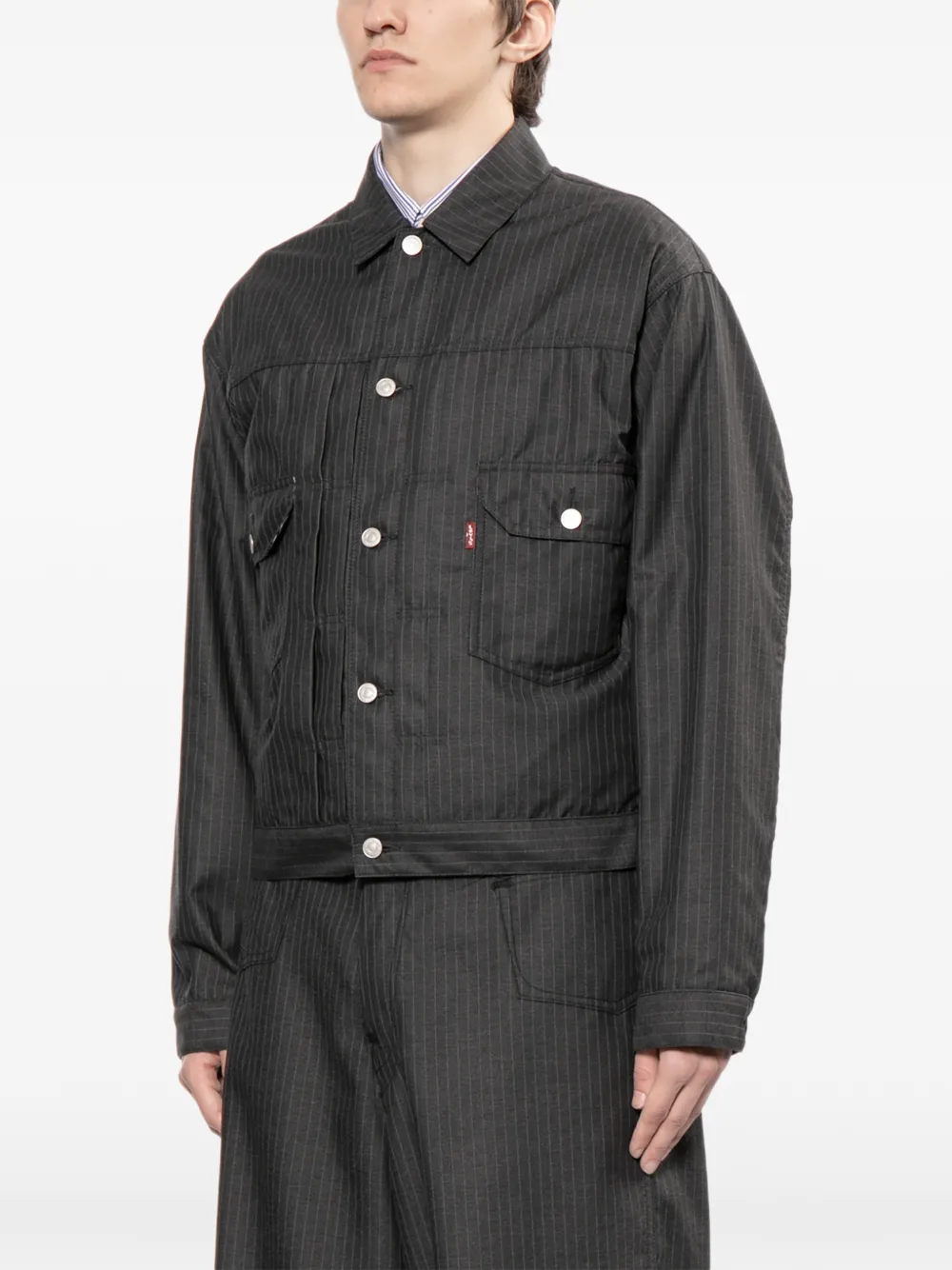 Junya Watanabe MAN x Levi's shirtjack met krijtstreep Grijs