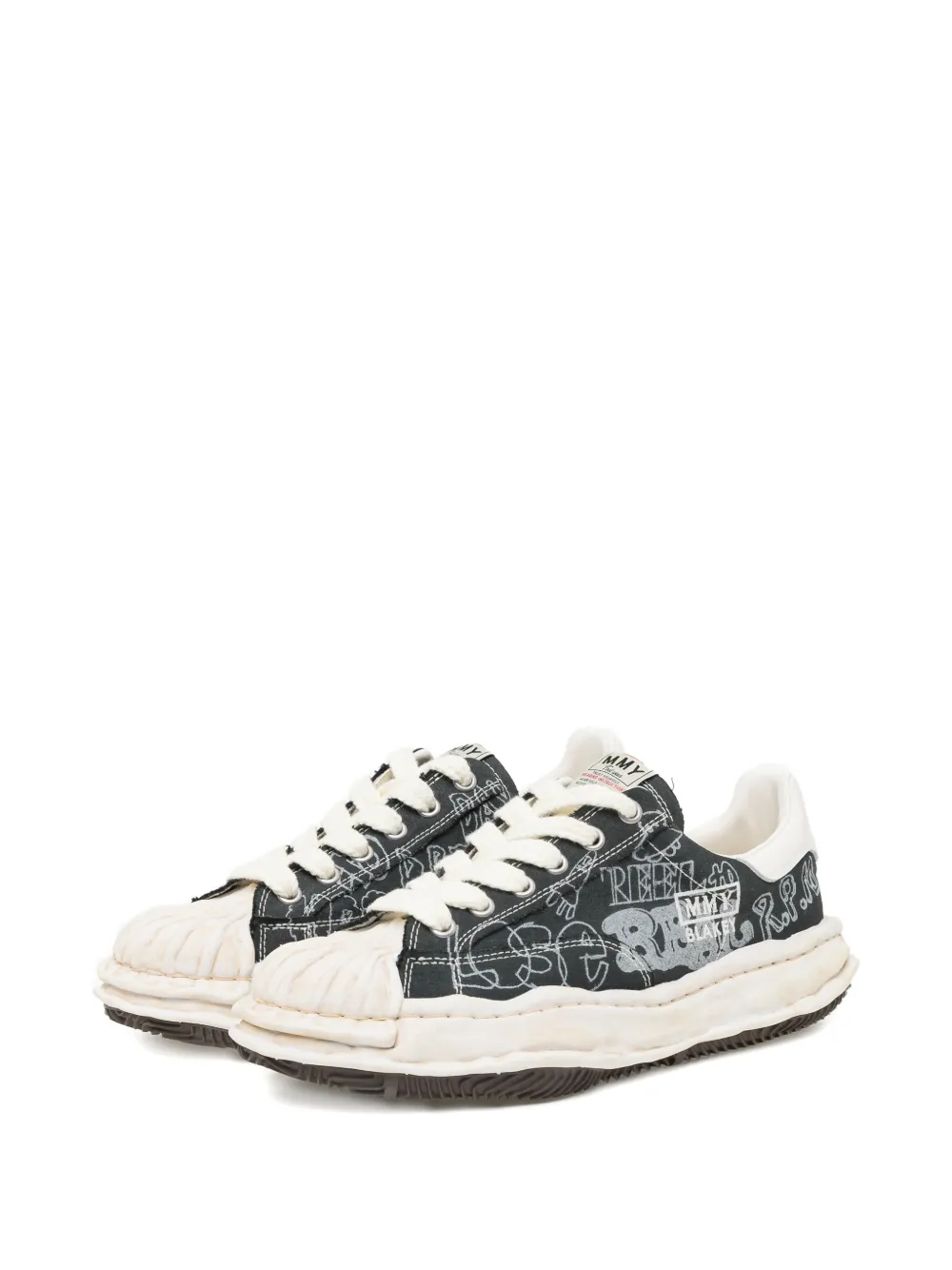 Maison MIHARA YASUHIRO Blakey sneakers met graffiti-print Blauw