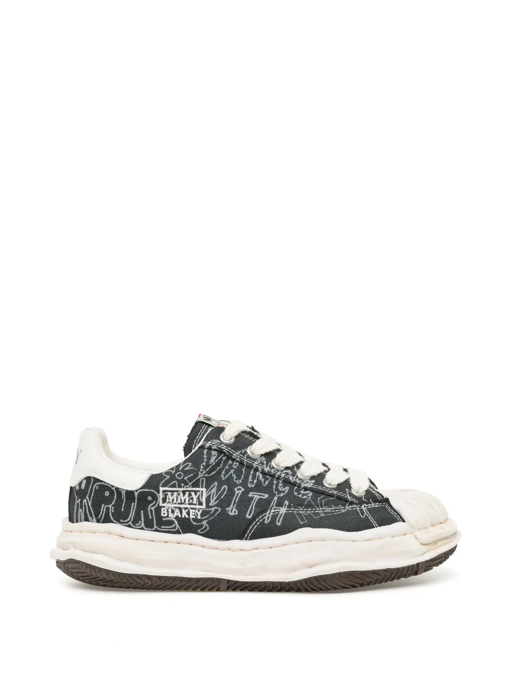 Maison MIHARA YASUHIRO Blakey sneakers met graffiti-print Blauw