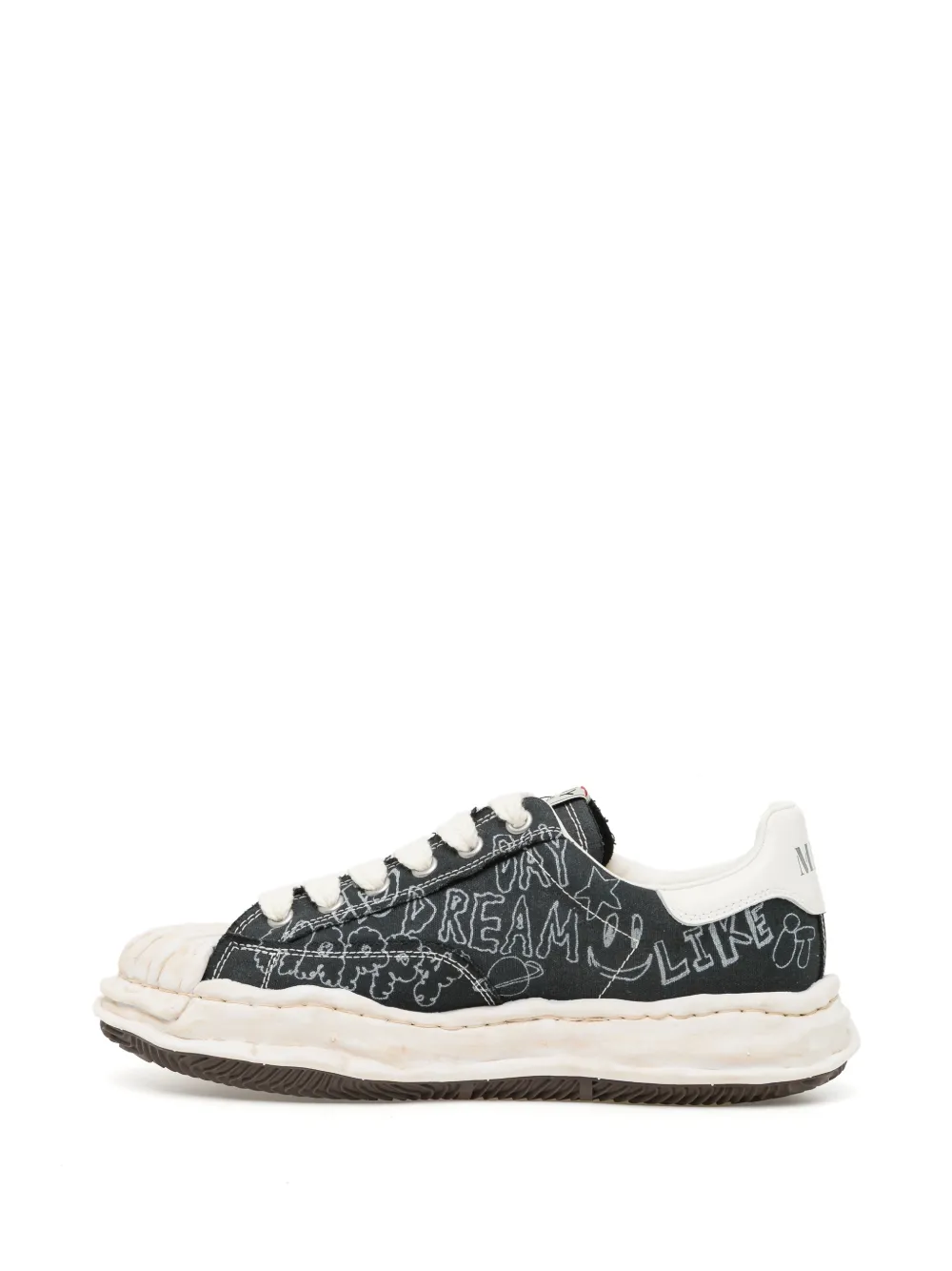 Maison MIHARA YASUHIRO Blakey sneakers met graffiti-print Blauw