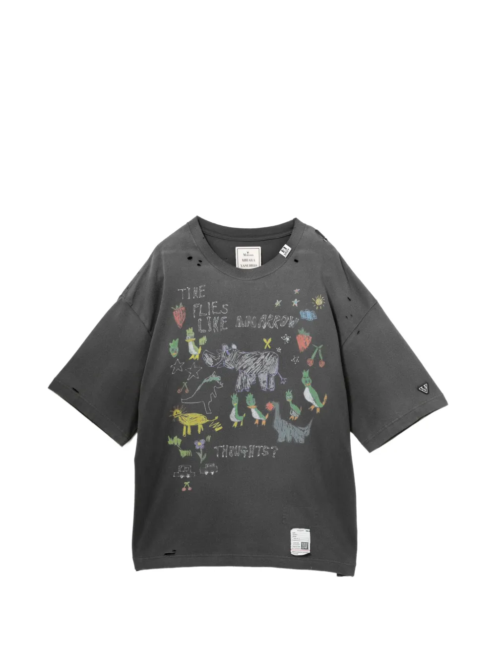 Maison MIHARA YASUHIRO T-shirt con effetto vissuto - Grigio