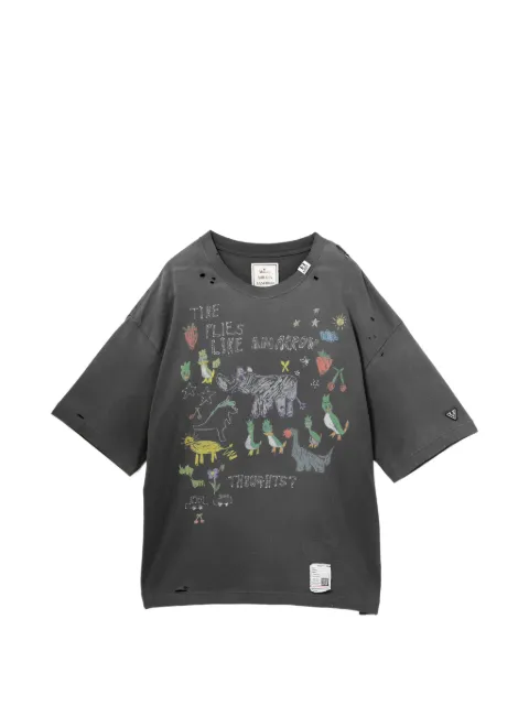 Maison MIHARA YASUHIRO 디스트레스드 그래픽 티셔츠