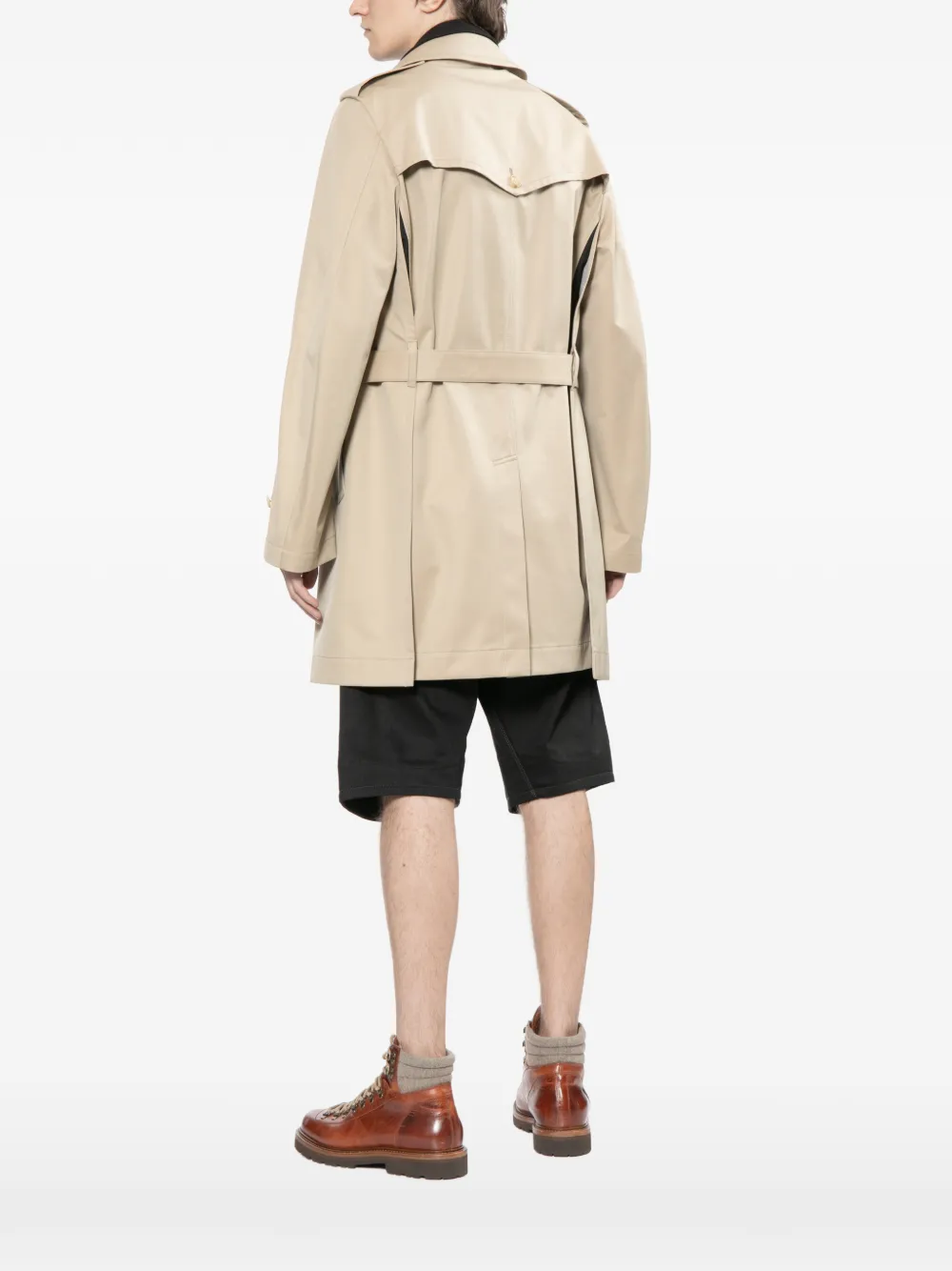 Junya Watanabe MAN Trenchcoat met dubbele rij knopen Beige