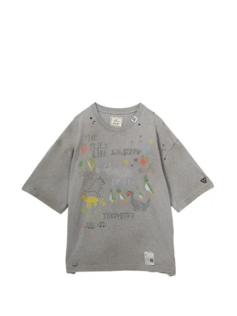 Maison MIHARA YASUHIRO playera con efecto envejecido