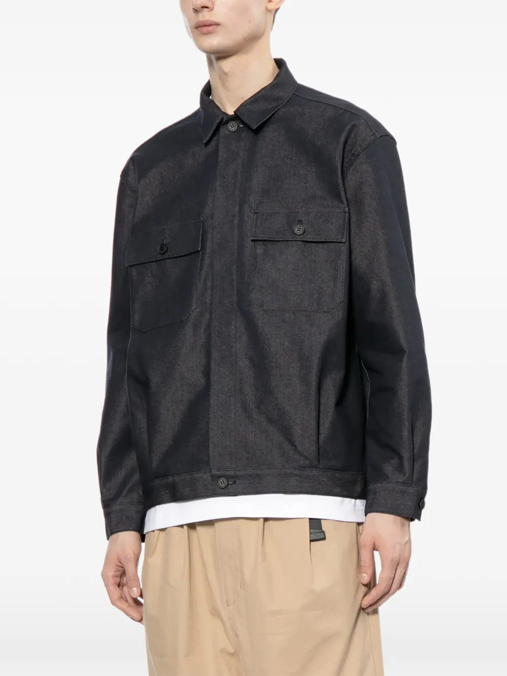  Comme Des Garçons Homme Collared Denim Jacket - Blue 