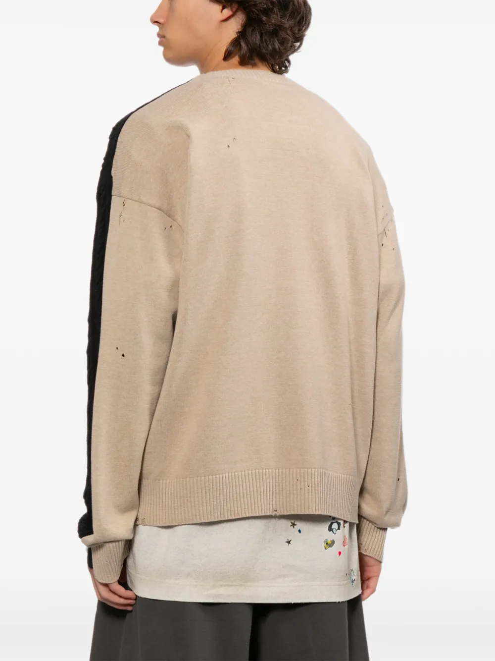 Maison MIHARA YASUHIRO Kabelgebreid vest met geborduurd logo Zwart