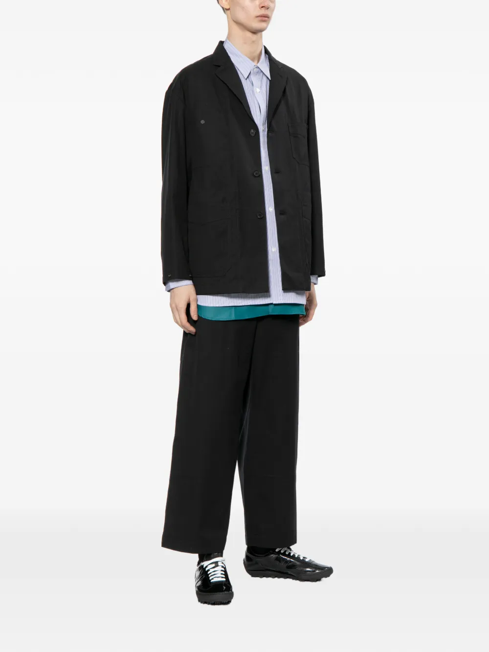 Comme des Garçons Homme Gestreept overhemd Blauw