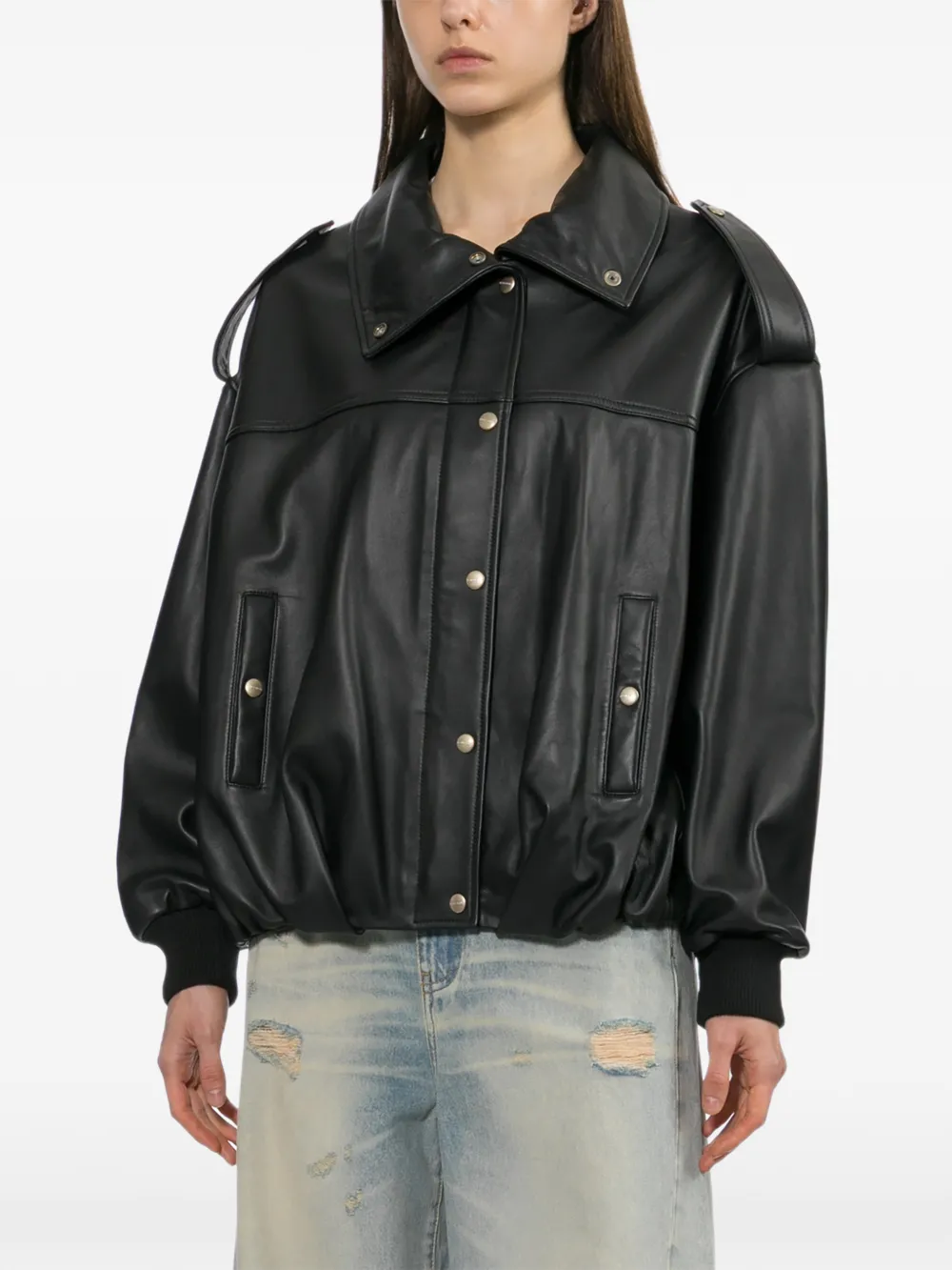  Halfboy Giacca In Pelle - Nero 