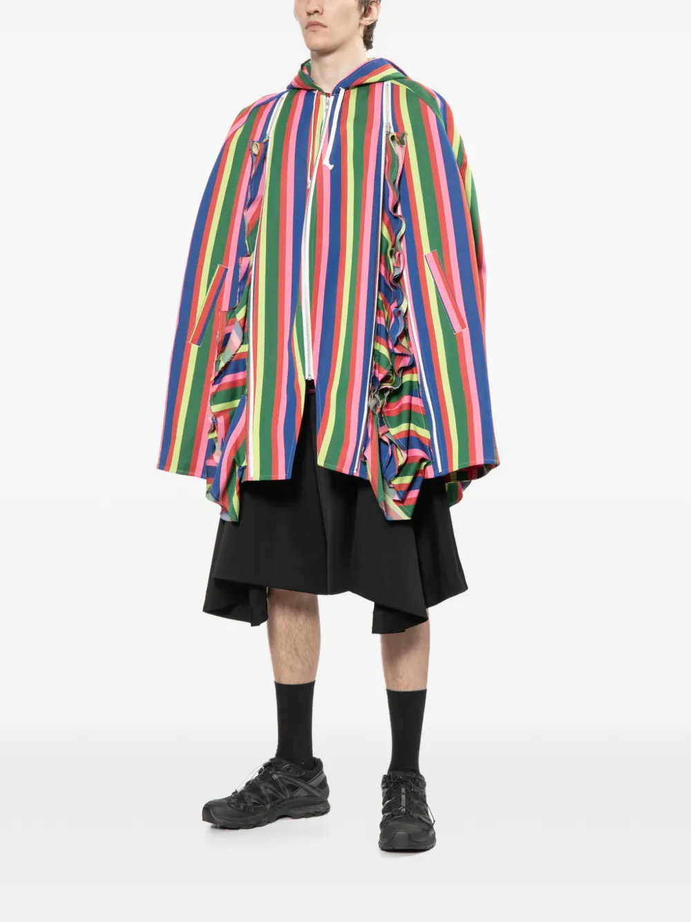  Comme Des Garçons Homme Plus Striped Coat - Green 