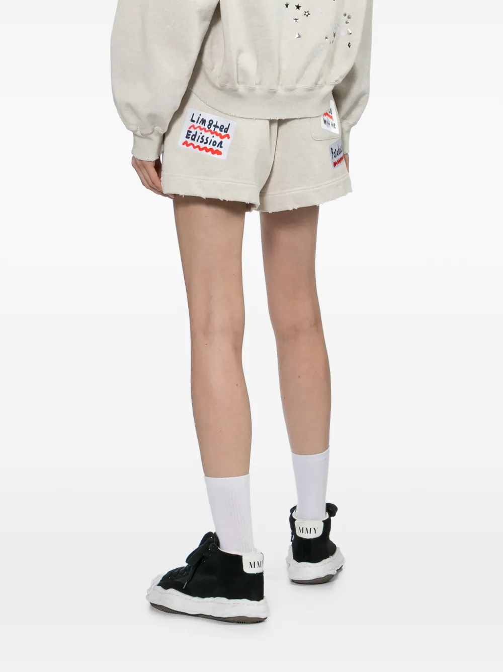 Maison MIHARA YASUHIRO Hoodie verfraaid met sticker Beige