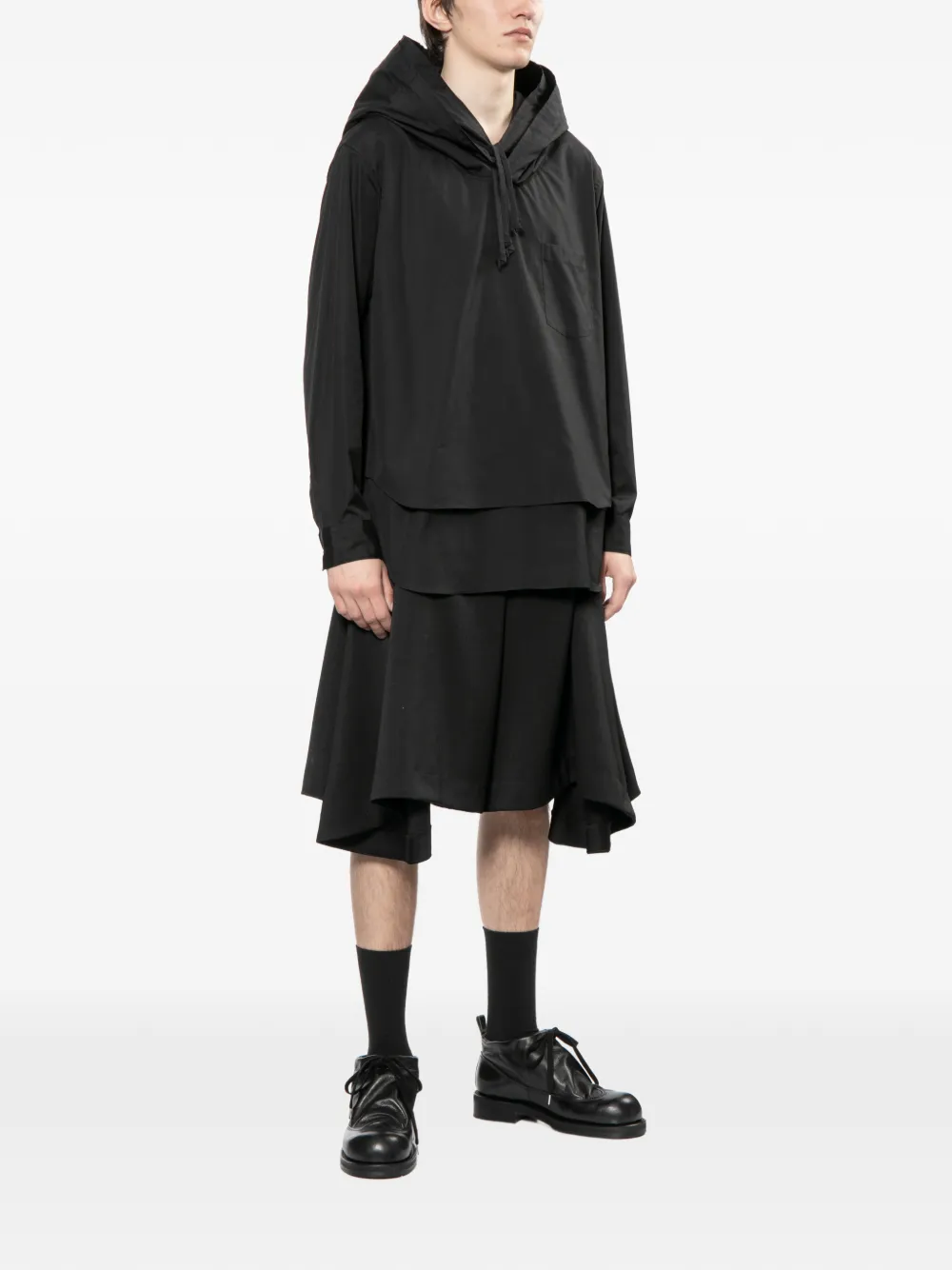 Comme des Garçons Homme Plus Katoenen hoodie Zwart