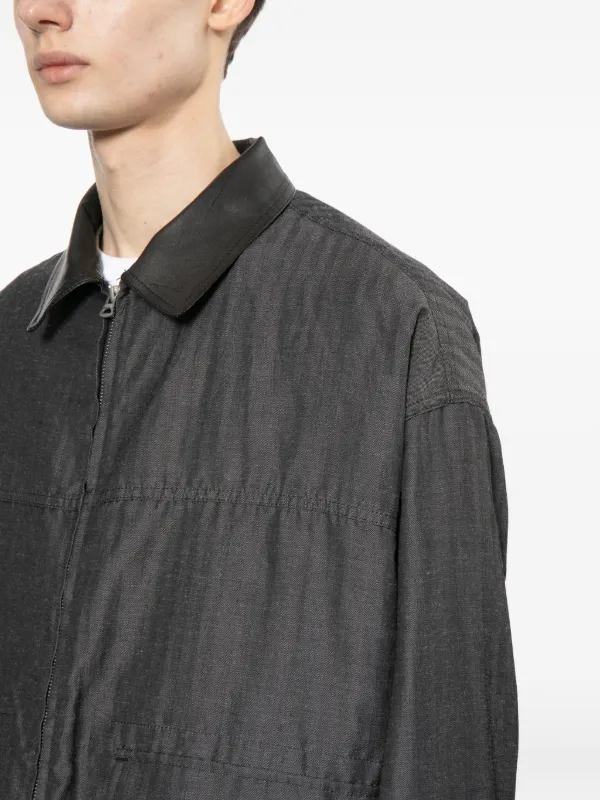 Comme Des Garçons Homme leather-collar Jacket | Black | FARFETCH CA