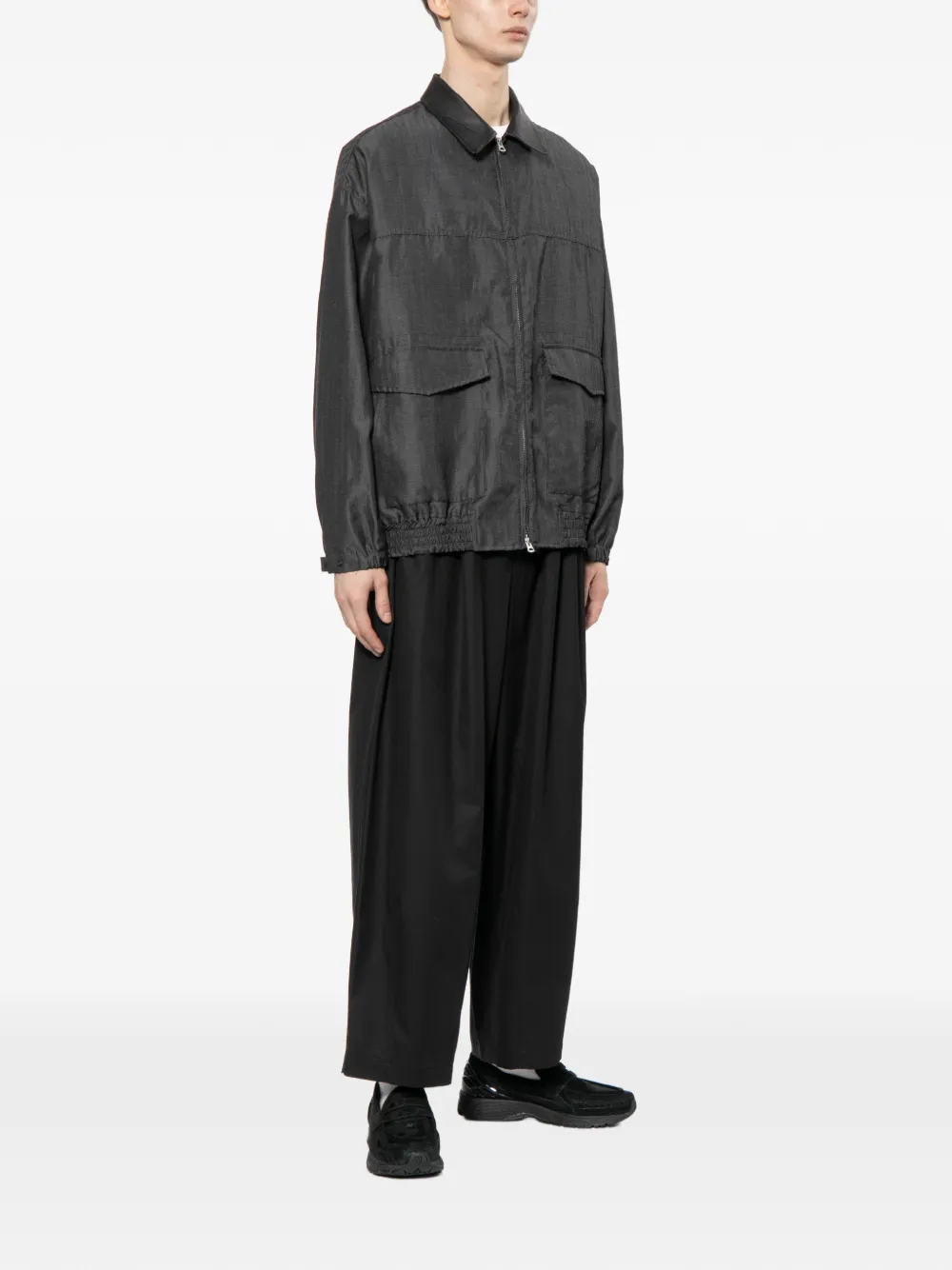  Comme Des Garçons Homme Leather-collar Jacket - Black 