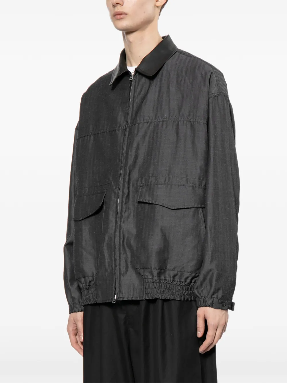 Comme Des Garçons Homme leather-collar Jacket | Black | FARFETCH CA