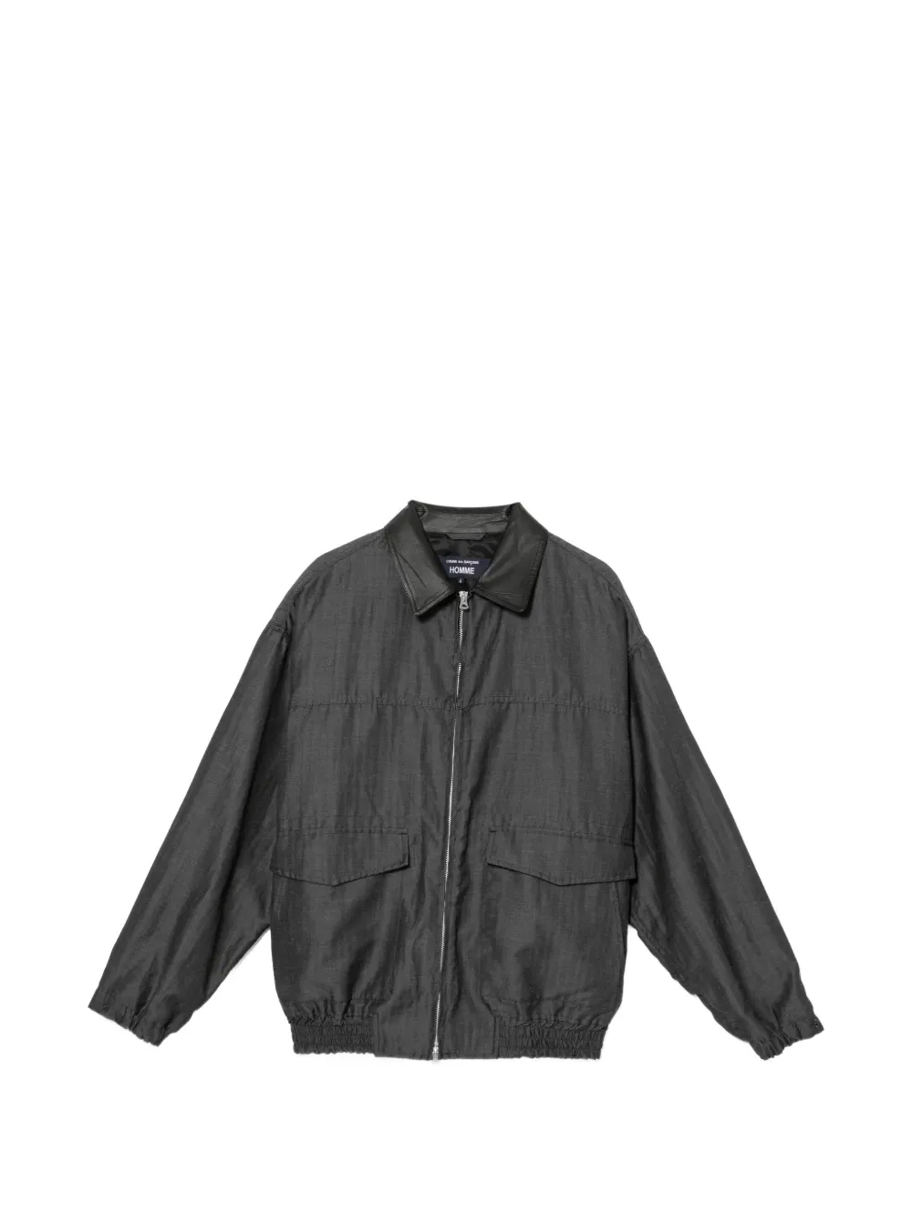 Comme des Garçons Homme Giacca con colletto in pelle - Nero