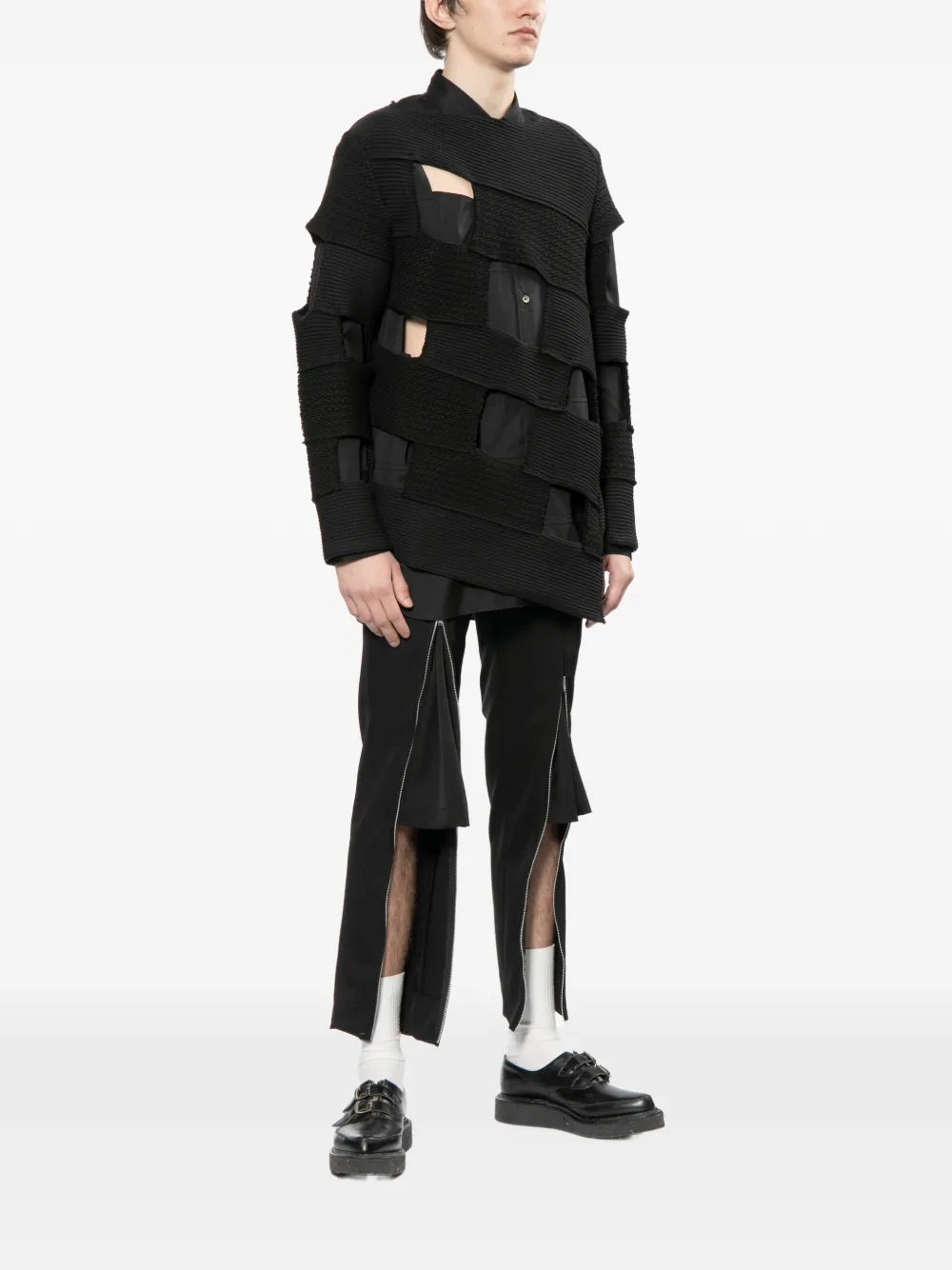 Comme des Garçons Homme Plus Uitgesneden overhemd Zwart