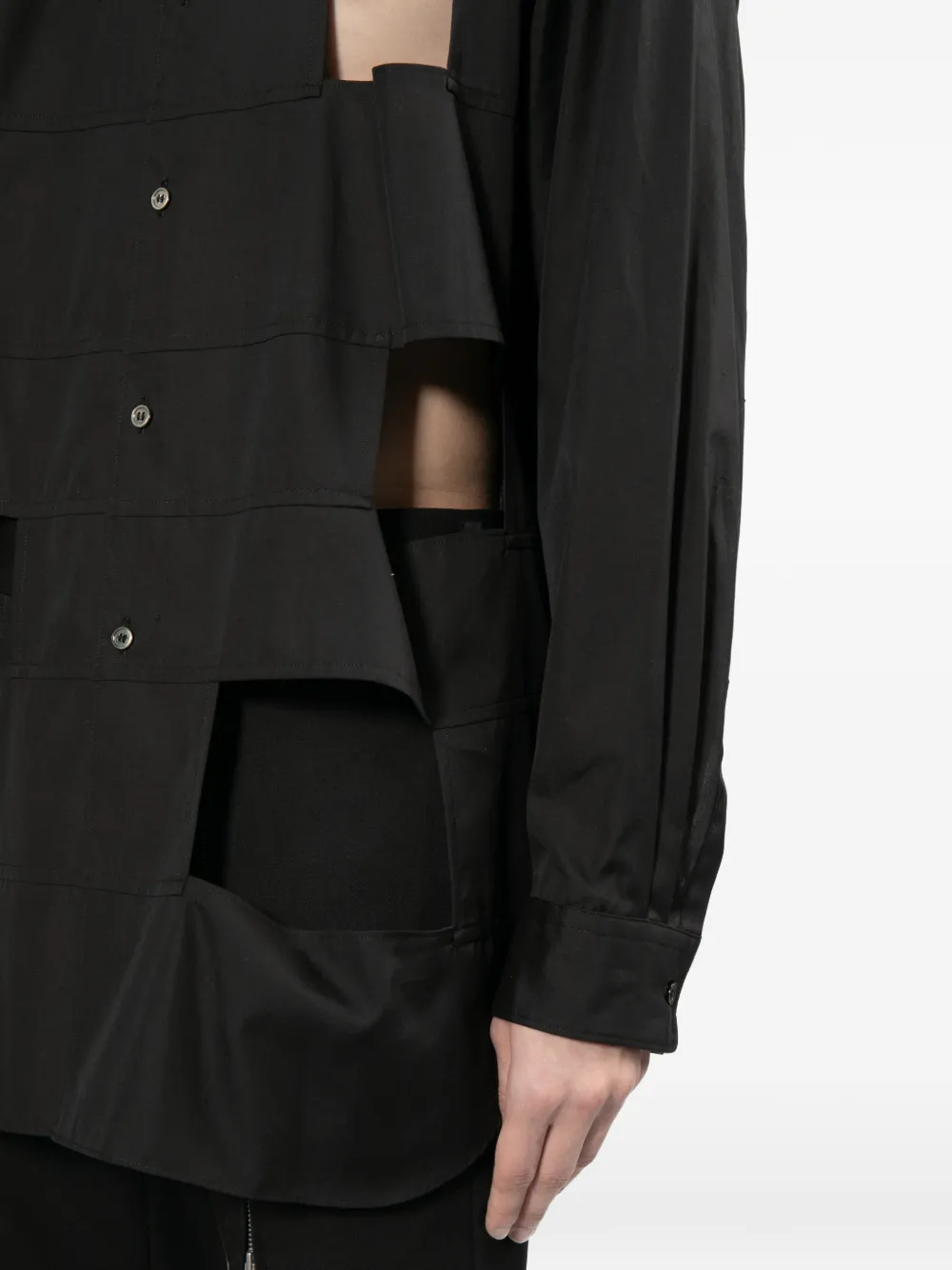 Comme des Garçons Homme Plus Uitgesneden overhemd Zwart