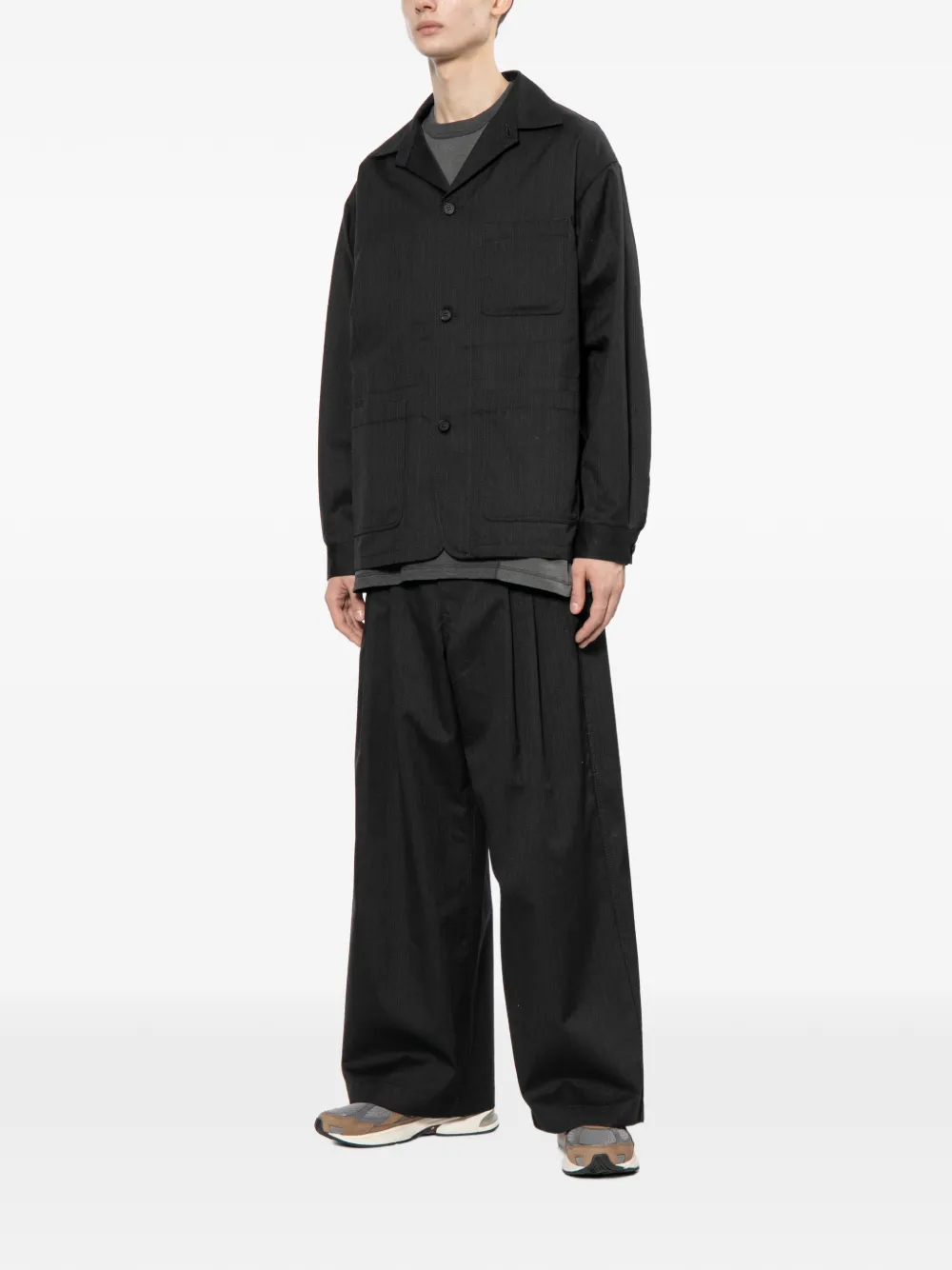 Comme des Garçons Homme Broek met wijde pijpen Zwart