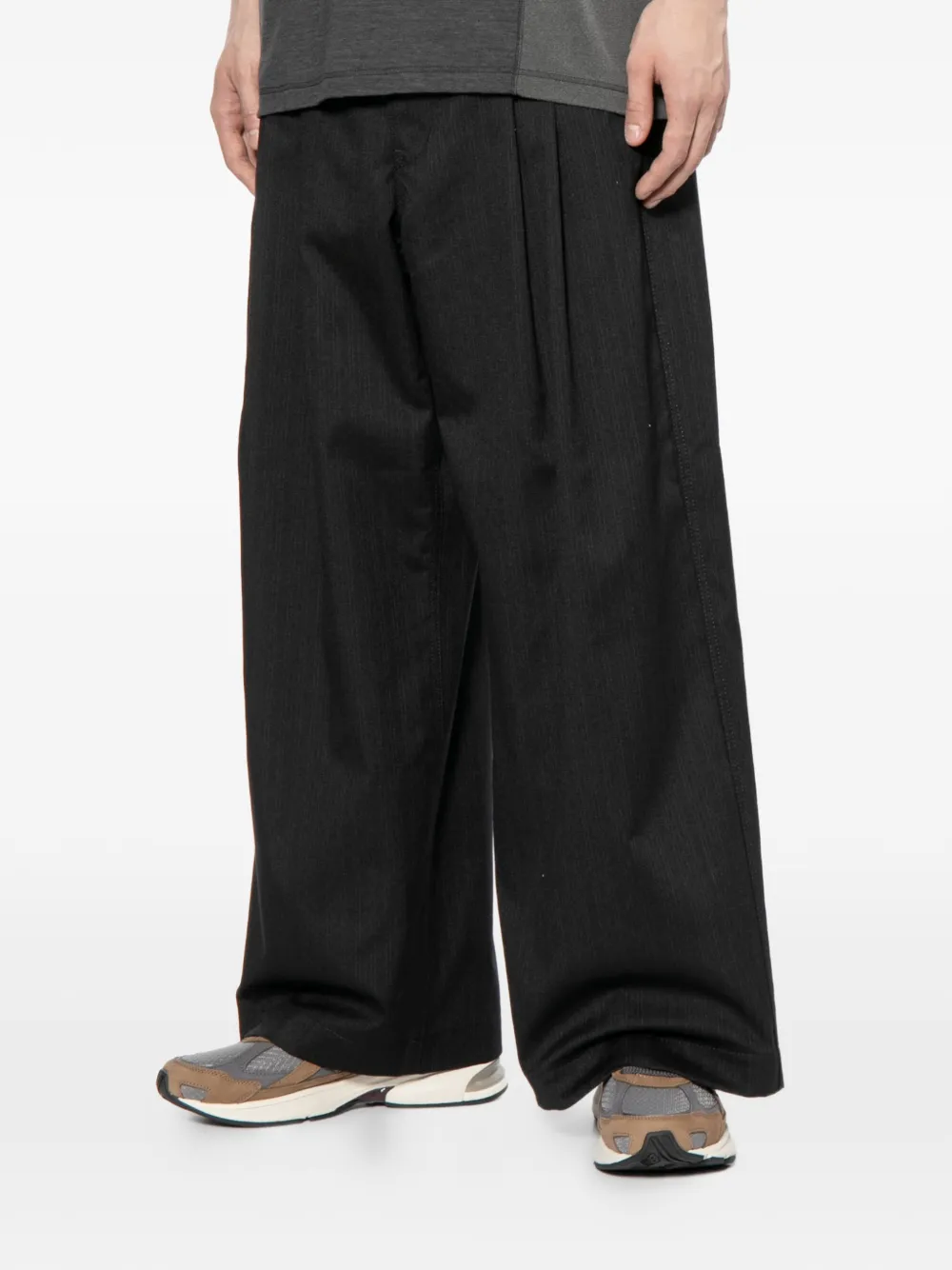 Comme des Garçons Homme Broek met wijde pijpen Zwart