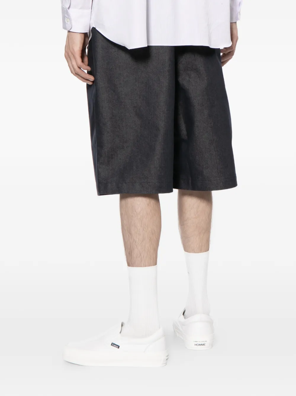 Comme des Garçons Homme Denim shorts met plooien Blauw