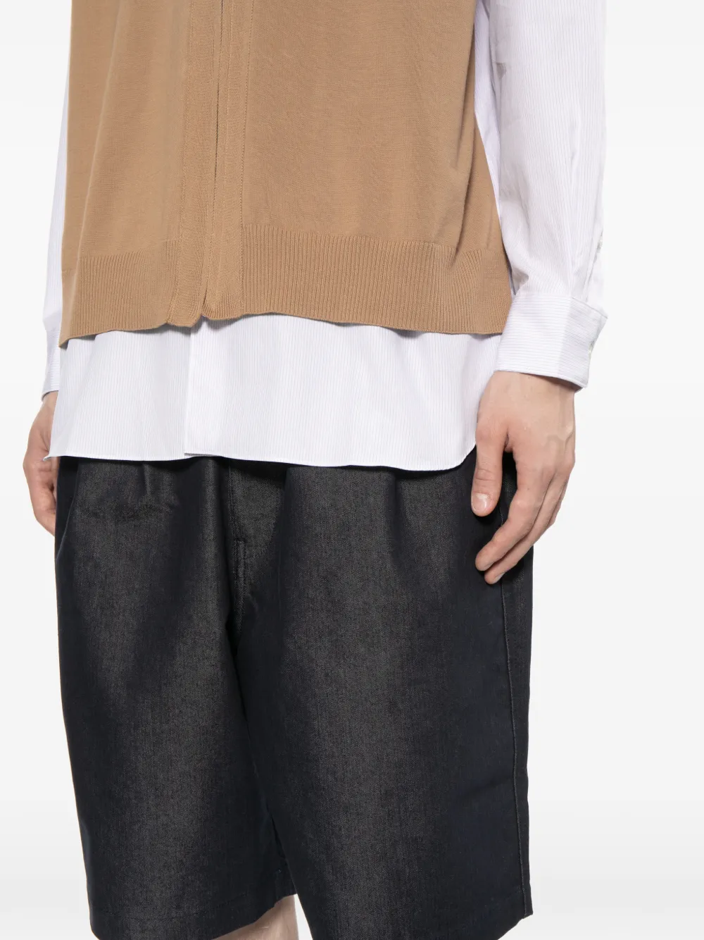 Comme des Garçons Homme Denim shorts met plooien Blauw