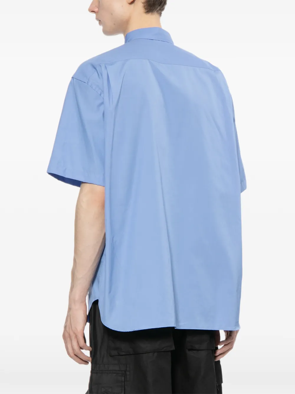 Comme des Garçons Homme Overhemd met geborduurd logo Blauw