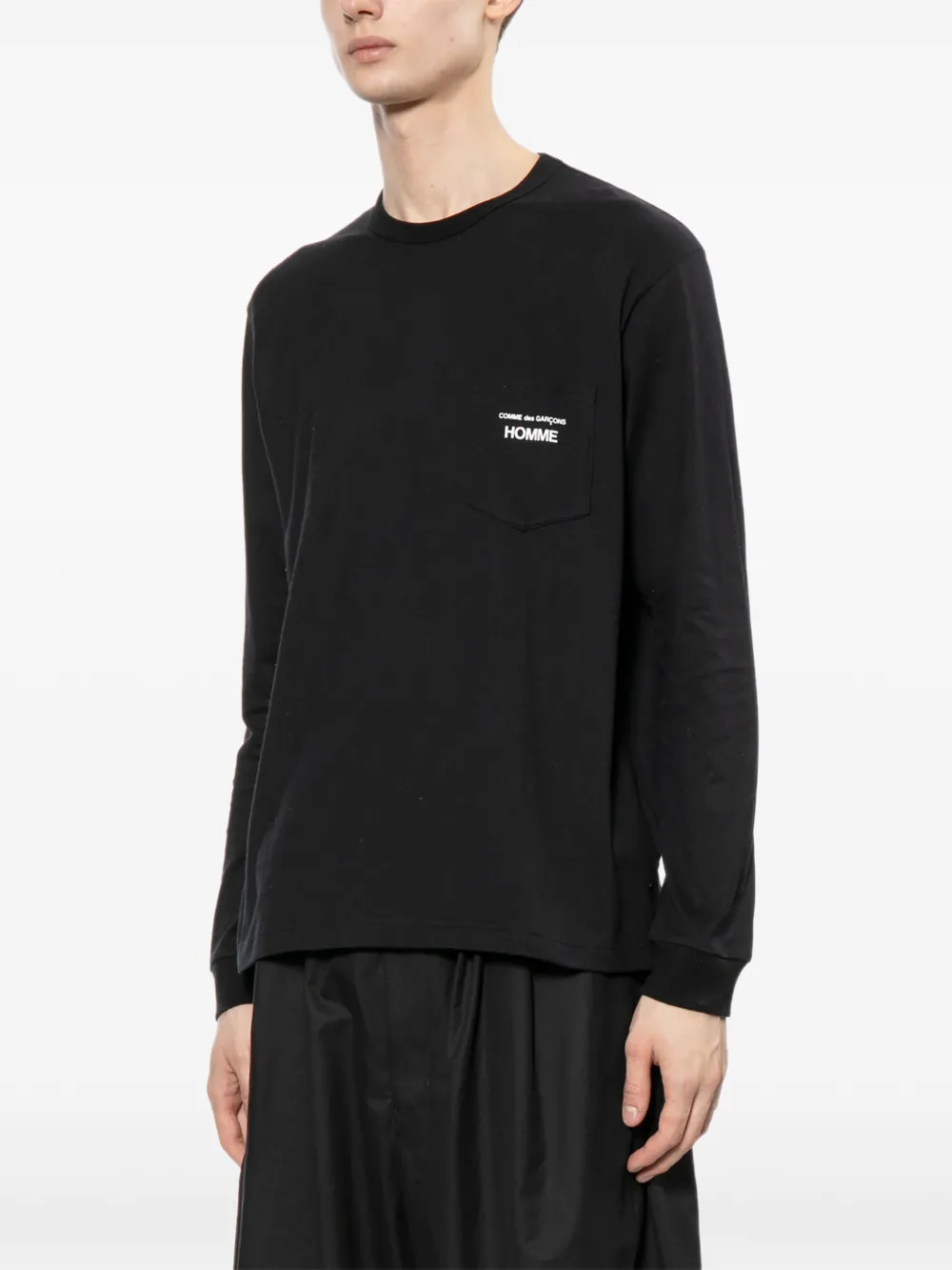 Comme des Garçons Homme T-shirt met borstzak Zwart