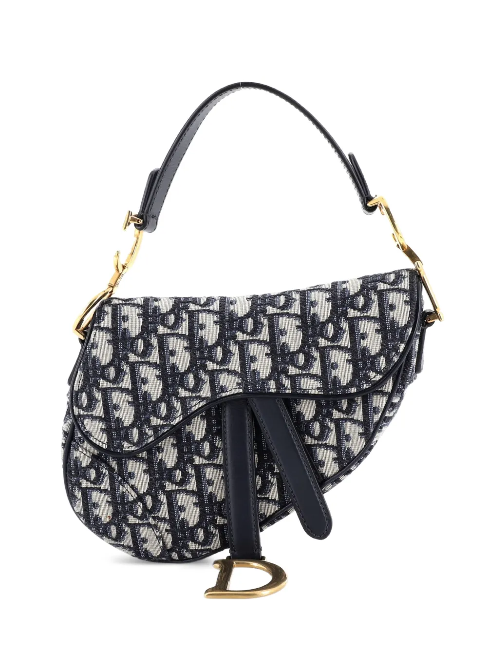 Christian Dior Pre-Owned Saddle Handbag Oblique Canvas Mini shoulder bag - Blu