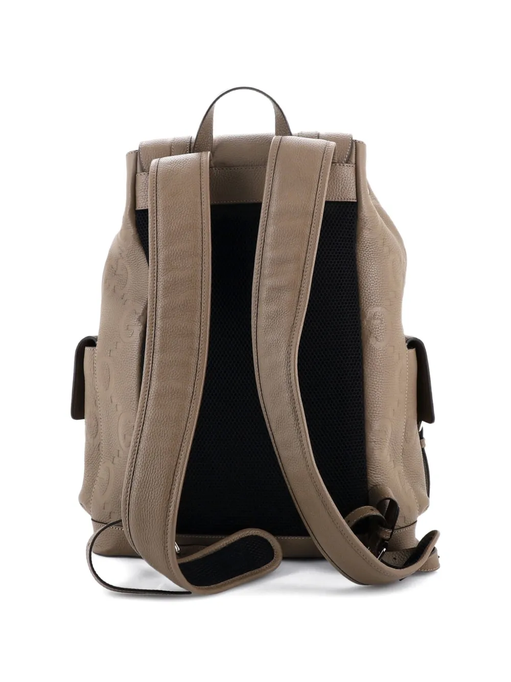 Double Pocket Belt Jumbo Gg Embossed Leather Large Backpack