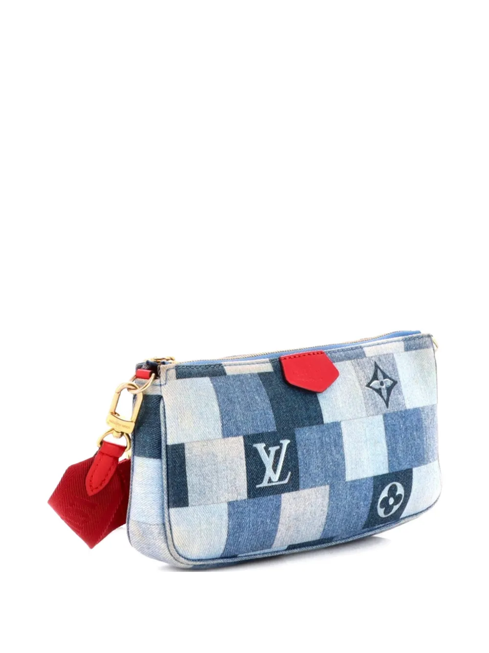 Louis Vuitton Pre-Owned Multi Pochette Accessoires Damier and Monogram Patchwork Denim crossbody bag - Blu