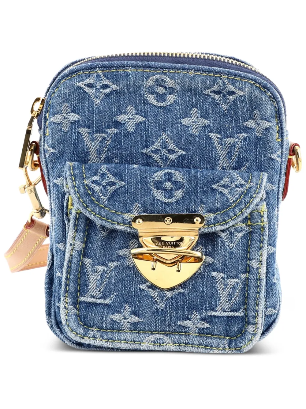 Louis Vuitton Pre-Owned Fairfax Pochette LV Remix Monogram Denim crossbody bag - Blu