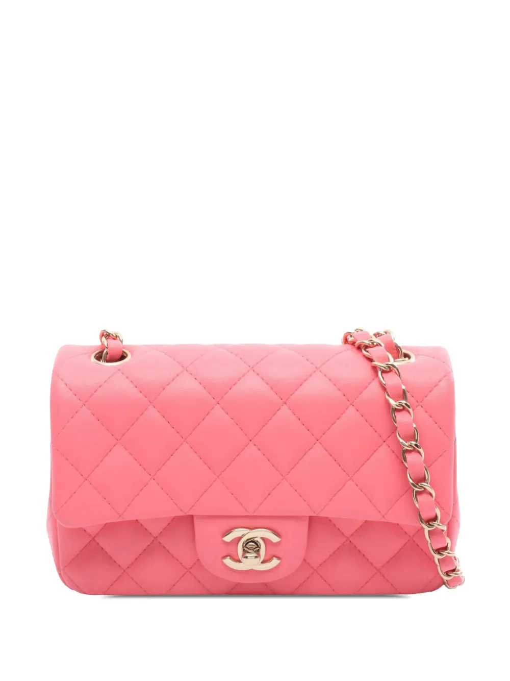CHANEL Pre-Owned 2021-2026 Mini Rectangular Classic Lambskin Single Flap crossbody bag - Rosa