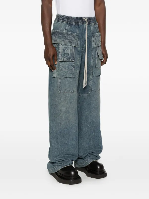 Rick Owens DRKSHDW Drawstring Cargo Pants | Blue | FARFETCH