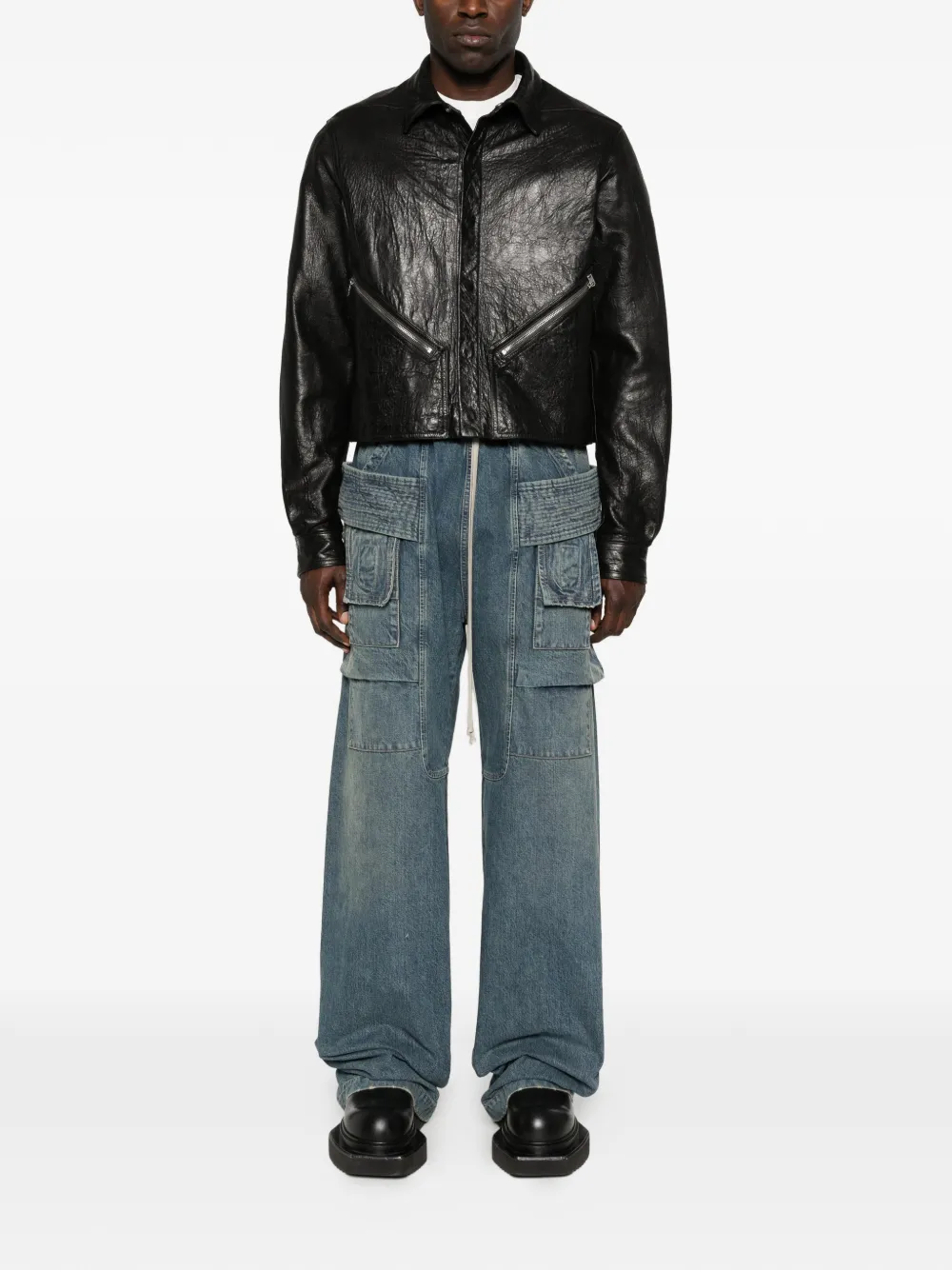 Rick Owens Drkshdw Drawstring Cargo Pants - Blue 