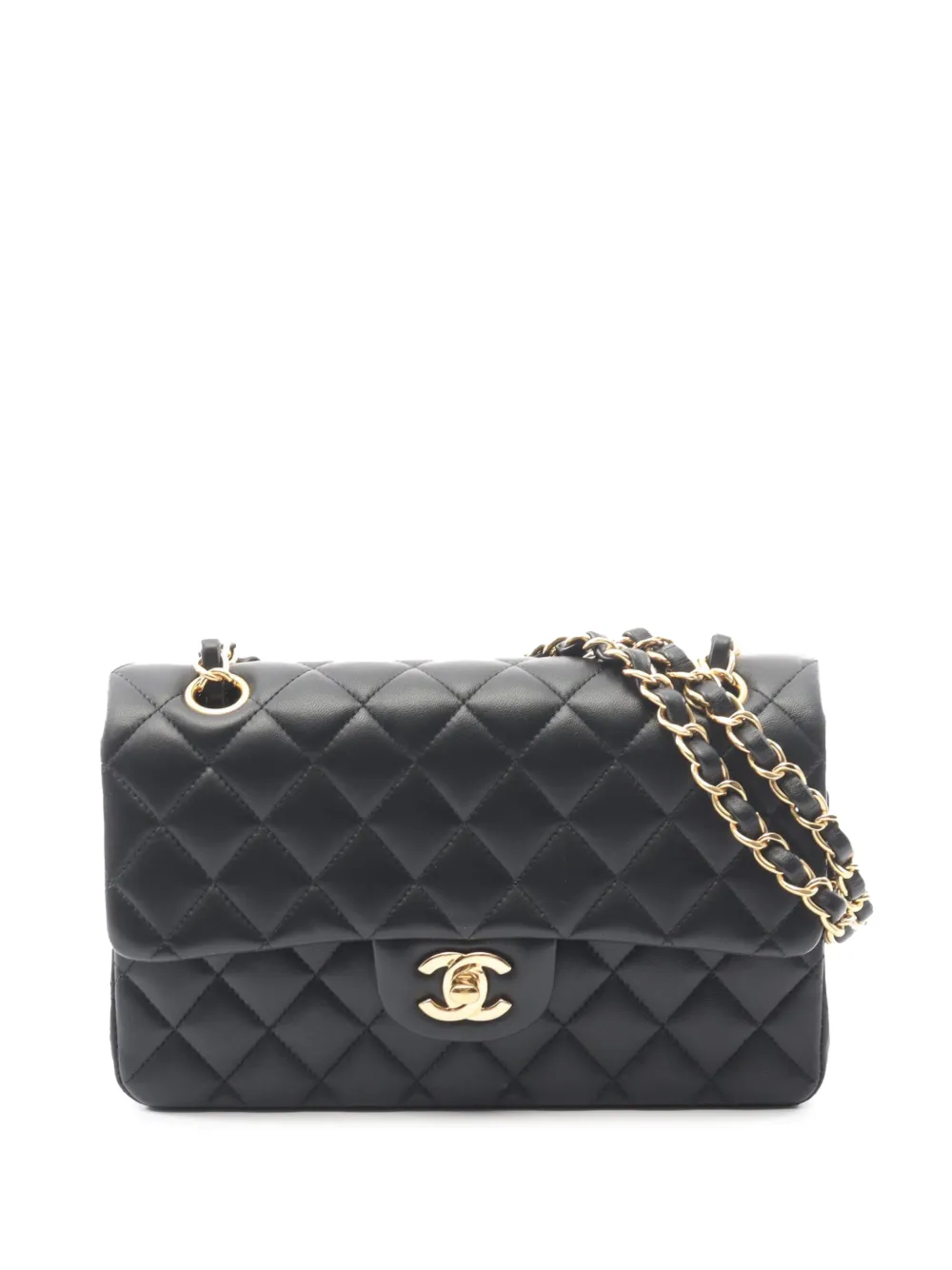 CHANEL Pre-Owned Borsa a spalla Classic Double Flap piccola in pelle Caviar 2021 - Nero